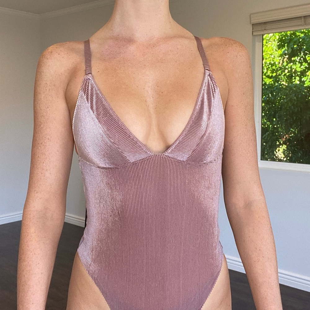 Urban Outfitters Velvet Plunging Bodysuit